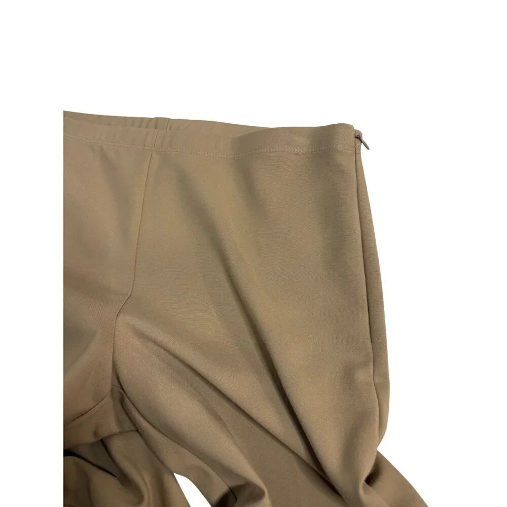 NWT Karen Kane Khaki Brown Soft Stretch Clean Front Cropped Pants-sz 10